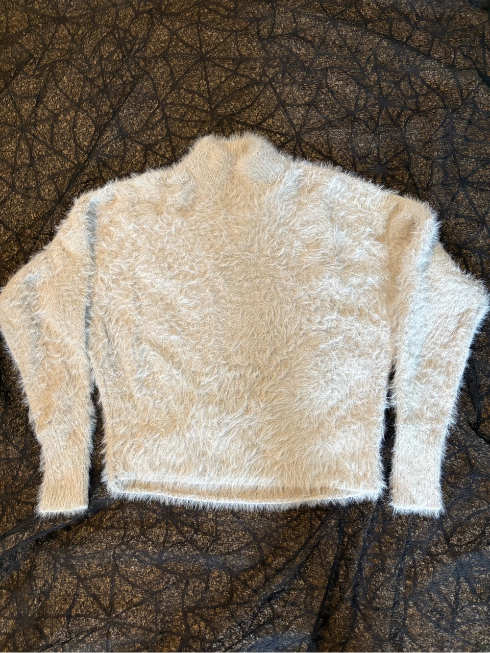 LC Lauren Conrad Cream Fuzzy Teddy Pullover Jacket